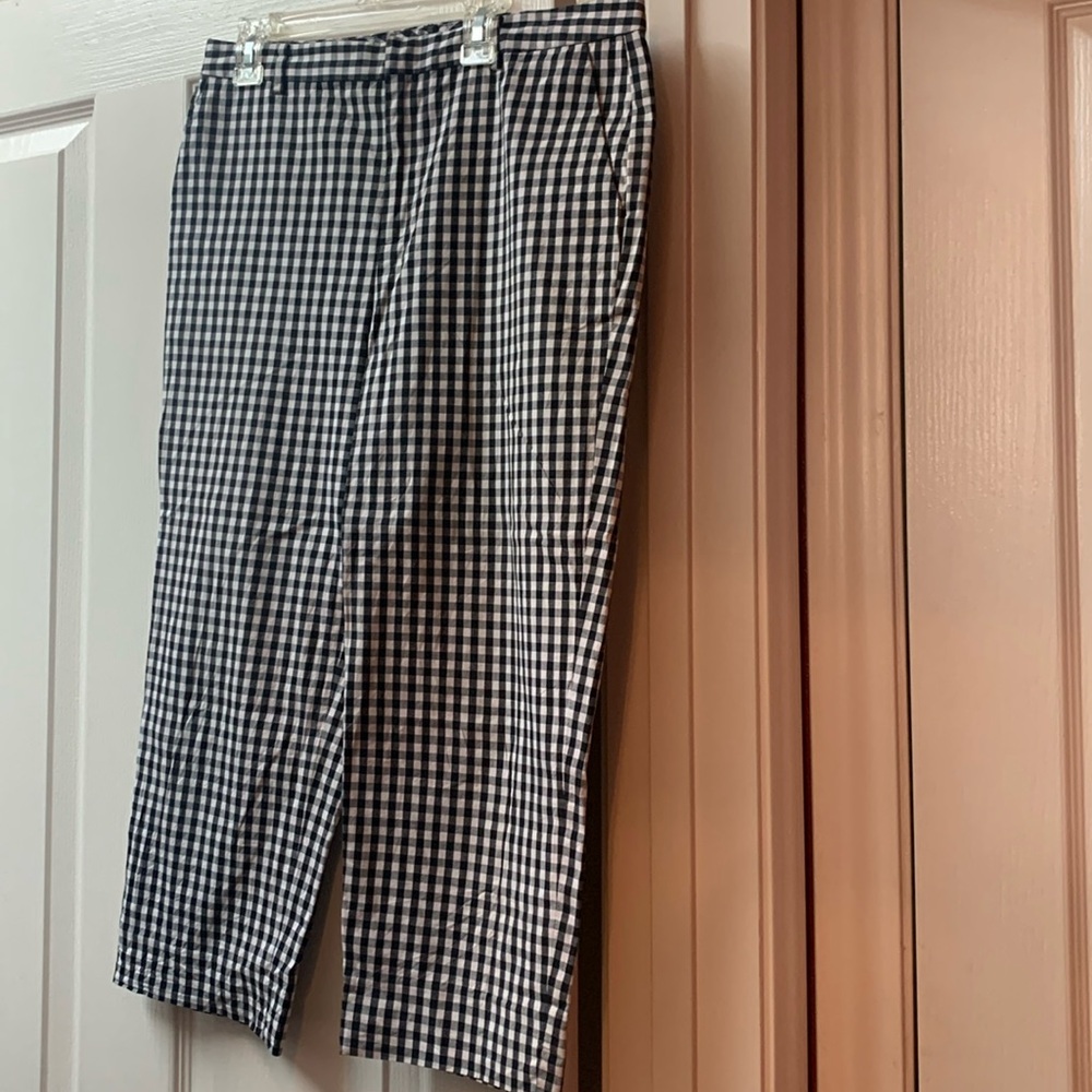 Black and white gingham print.